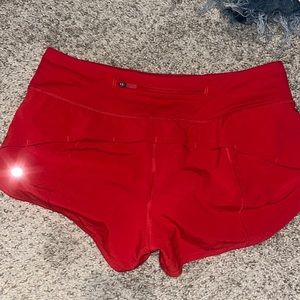 Red lulu lemon shorts